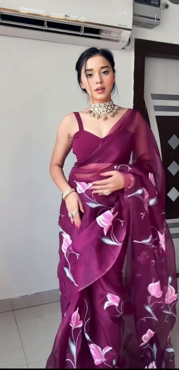 RWS- Casual purple saree