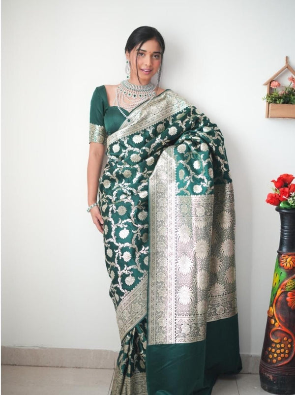 Elite green Banarasi