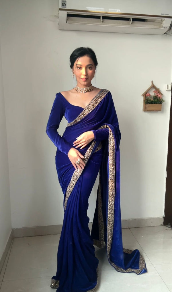 RWS- Elegant blue party saree